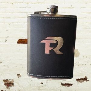 NEW Fuerza Regida VIP flask, stainless steel, black leather